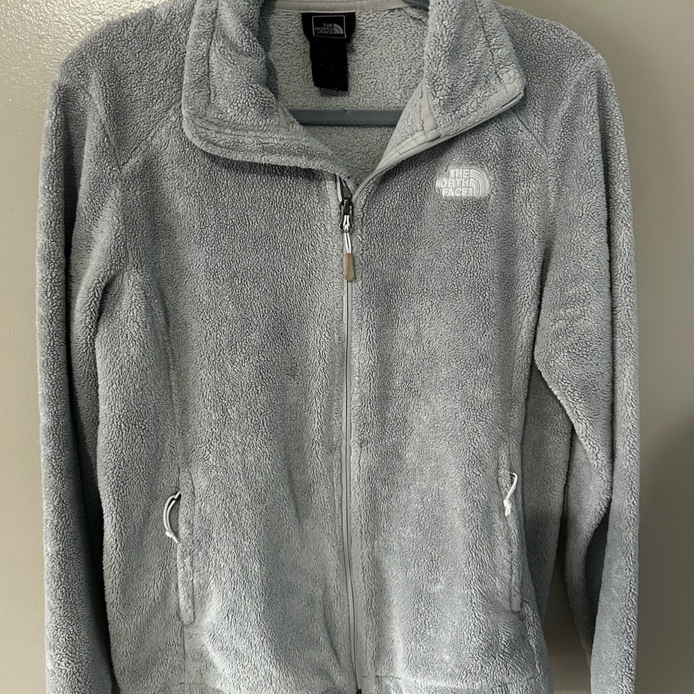 The North Face Gray Teddy Jacket Soft Fleece Full-Zip